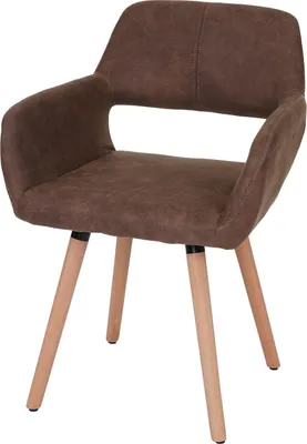 Obrázok produktu pre Jedálenská stolička HWC-A50 II, kuchynská stolička, retro dizajn 50. rokov ~ textil, vintage hnedá, svetlé nohy