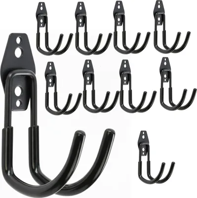 Productafbeelding van 10x Wandhaak, rond, 11 cm, gereedschap, garage, tuin, apparatuur, 30 kg, zagen en grasmaaiers