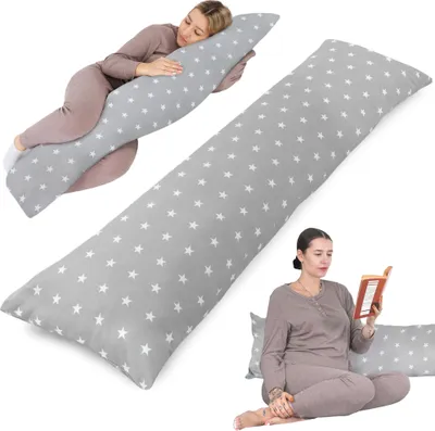 Produktbild von Seitenschläferkissen Schwangerschaftskissen 40x145 cm - Kuschelkissen Schlafkissen Pregnancy Pillow Stillkissen Kissen mit Bezug für Seitenschläfer und Erwachsene