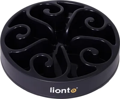 Image de lionto Ecuelle anti-glisse pour chiens & chats avec pieds antidérapants, lavable au lave-vaisselle & robuste, 20 cm, noir