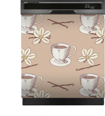 Produktbild von Aufkleber sticker 60x60 cm Dekorative folie Spülmaschine - Vanilleblüte und bohne