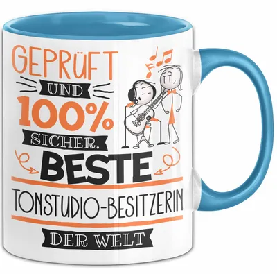 Produktbild von Beste Tonstudio-Besitzerin Der Welt Tasse Geschenk für Eine Tonstudio-Besitzerin  Und Sicher Geschenkidee Geburtstag Weihnachten (Blau)