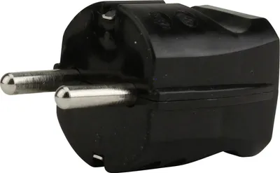 Produktbild von Schutzkontakt-Stecker ohne Knickschutz schwarz