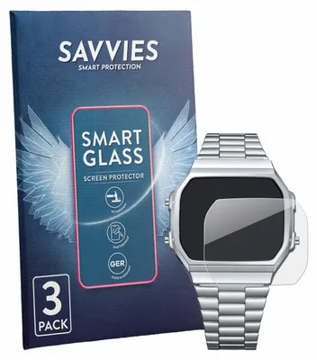 Produktbild von 3x Savvies Schutzglas Folie für Casio iconic A168WA-1 9H Panzer Schutzfolie Glas Displayschutz klar transparent