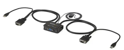 Image de Commutateur KVM avec 2 ports, commutateur KVM VGA, alimenté par USB avec télécommande