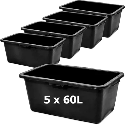Productafbeelding van Mortelbak, 5 stuks, van kunststof, 60 liter. Mortelbak, 72 cm. Mortelbak/mortelkuip voor het mengen van mortel