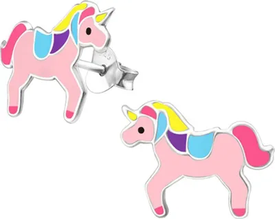 Produktbild von Kinder Ohrstecker Einhorn Ohrringe Silber 925