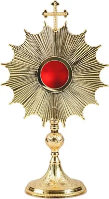 Produktbild von Strahlen Monstranz Reliquiar H 35cm Behälter Reliquien Hausaltar Golden Neu 2845