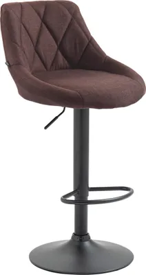 Produktbild von CLP Barhocker Lazio Stoff höhenverstellbar und 360 Grad drehbar braun Gestell Farbe schwarz