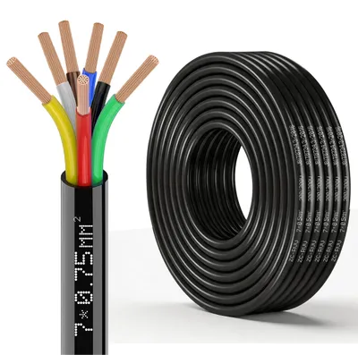Image de Câble de remorque à 7 conducteurs, 5 mètres | Connexion électrique 12V et 24V pour caravanes