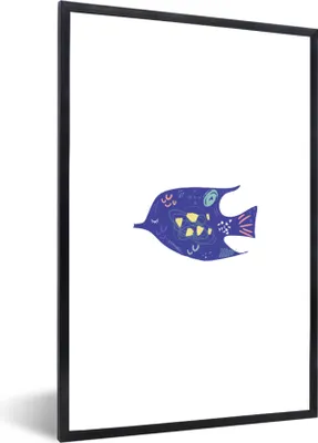 Produktbild von MuchoWow® MuchoWow® Gerahmtes Poster Fisch - Pastell - Lila 60x90 cm - Poster mit zchwarzem Bilderrahmen - Kunst