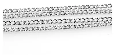 Produktbild von 2 m gedrehte Gliederkette in platinierter Silberfarbe, 3 x 2 mm von Vintageparts, für DIY-Schmuck