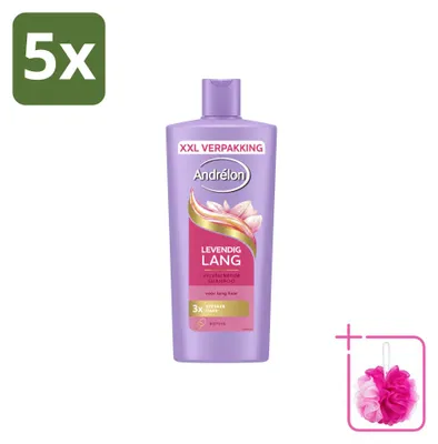 Productafbeelding van 5 x Andrélon Levendig Lang Shampoo – 685 ml - Voordeelverpakking - 5 stuks
