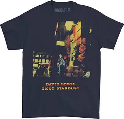 Image de David Bowie - "Ziggy Stardust" T-shirt homme/femme unie RO624 (M) (Bleu marine)