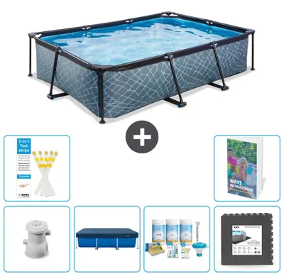 Obrázek produktu pro Exit Pool obdélníkový – vzhled kamene – 300 x 200 x 65 cm – 7 dílů S238