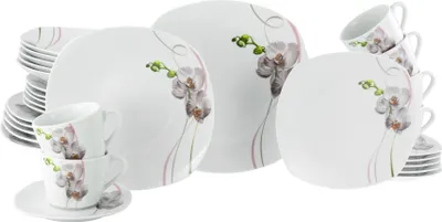 Produktbild von CreaTable, 24026, Square Orchidee, Kombiservice 30-tlg, Porzellan