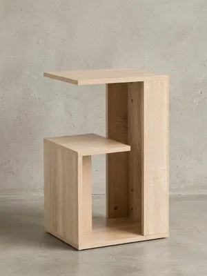 Produktbild von Beistelltisch "Brenta" Holz: 3 Ablagen, Melaminharzbeschichtung. Beige, 35x30x61 cm | Kadima Design