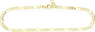 Produktbild von JuwelmaLux Fußkette Figaro 925 Silber goldplattiert JL18-04-0230 25 cm