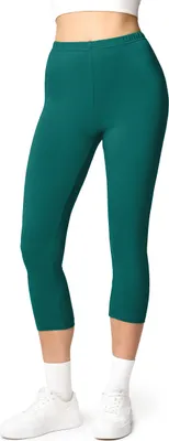 Image de Ladeheid leggings 3/4 dames en coton LA40-132 (vert émeraude, S)