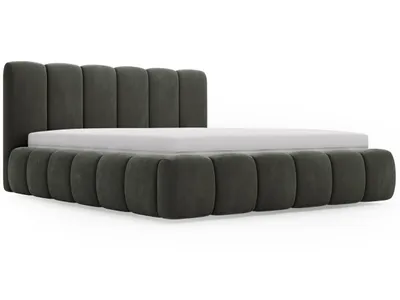 Produktbild von GrainGold Polsterbett Cloud 160x200 cm - Bett 160x200, Polsterbett ohne Bettkasten, mit Lattenrost - Dunkelgrau (Monolith 92)