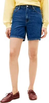 Productafbeelding van Tommy Hilfiger damesbroek DNM EMI, rechte model, korte broek, kleur: blauw (denim), maat: 25W/Nil