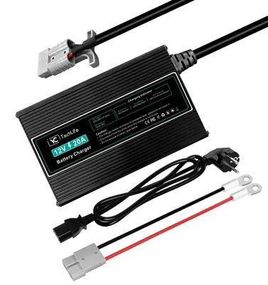 Obrázok produktu pre Nabíjačka pre lítiové batérie – 12V, 20A, s funkciou rýchlonabíjania a konektorom Anderson