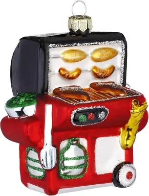 Immagine prodotto di Albero di Natale decorazione vetro BBQ gas grill 9cm rosso