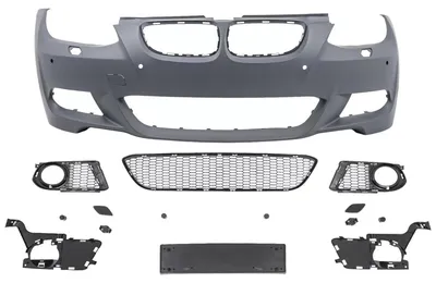 Imagen del producto de Parachoques delantero para BMW Serie 3 E92 E93 (modelos 2006-2009, sin restyling) con diseño M-Technik, equipado con sensores de estacionamiento (PDC) y sistema de asistencia de cambio de carril (SRA).