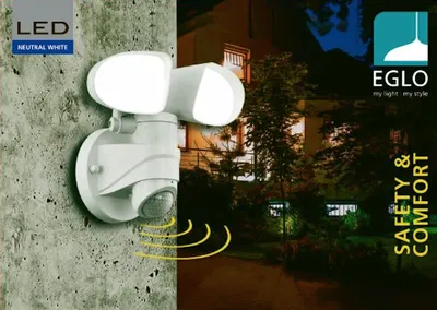 Produktbild von LED EGLO Lampe Leuchte Aussenleuchte Aussenlampe Weiß Bewegungsmelder 98175