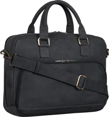 Produktbild von Benthill Aktentasche Leder - Schultertasche / Umhängetasche - Leder-Tasche Lehrertasche / Studententasche - Herren Arbeitstasche aus Büffelleder