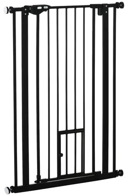 Immagine prodotto di Cancelletto di Sicurezza Alto con Porta Piccola e Chiusura Automatica 74-80x104 cm Nero