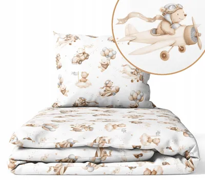 Immagine prodotto di Set Biancheria da Letto per Lettino 90 × 120 cm + Federa 40 × 60 cm – 100% Cotone per Neonato e Bambino
