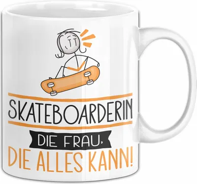 Produktbild von Skateboarderin Geschenk Tasse Becher Die Frau Die Allen Kann Geschenkidee für eine Skateboarderin Lustig (Weiß)