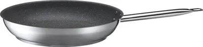 A professional studio shot of a frying pan on a white background.