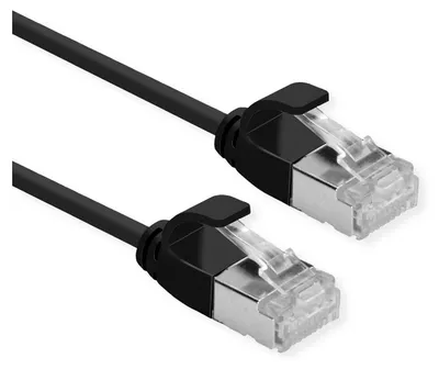 Immagine prodotto di ROLINE U/FTP DataCenter Patchkabel Cat.6A (Class EA), LSOH, slim, schwarz, 0,15 m