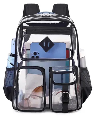 Produktbild von Durchsichtiger Rucksack PVC Wasserdicht Schulrucksack Große Kapazität 43x35x17cm