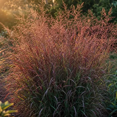 Produktbild von Stauden Gänge 5 x Panicum virgatum 'Squaw' im 1 Liter Topf - Feuerrote Rutenhirse - Ziergras mit leuchtendem Farbenspiel - Winterhart - Mehrjährig