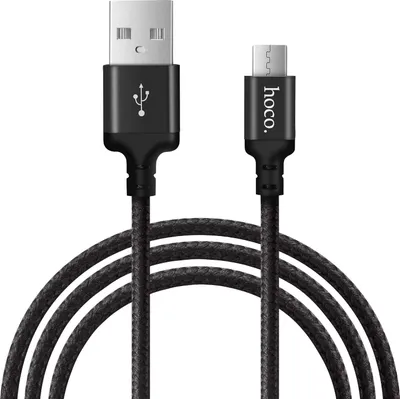 Immagine prodotto di Hoco High Speed X14 - Cavo di ricarica micro-USB da 2 m Cavo dati USB in nylon Cavo per telefoni cellulari - Nero