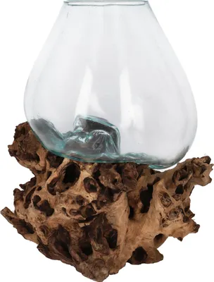 Produktbild von Wurzelholz Vase - XXL M4, Braun, Holz,Glas,Wurzelholz, 54*42*33 cm, Vasen & Blumentöpfe