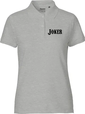 Produktbild von Huuraa Damen Polo Shirt Joker Schriftzug XXL Sport Grey Bio Baumwolle Fairtrade Poloshirt Geschenkidee