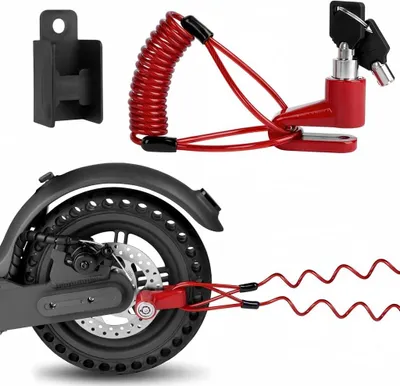 Produktbild von Fahrradschloss mit Scheibenbremsschloss und Kabel 130 cm schwarz
