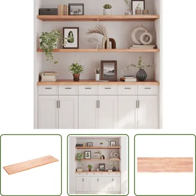 Produktbild von The Living Store Wandregal Hellbraun 180x50x(2-4) cm Massivholz Eiche Behandelt