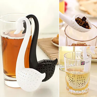 Produktbild von 1pc Lose Tea Infuser Sieb kreative Schwanenform Kräutergewürzfilterdiffusor