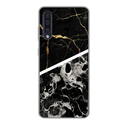 Produktbild von MuchoWow® Handyhülle Schutzhülle Hülle für Samsung Galaxy A50 Marmor - Gold - Luxus Silikon Softcase Handy Hülle - Mobiltelefonhülle