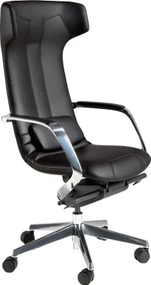 Image de Chaise de bureau pivotante en similicuir noir 4215