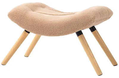 Produktbild von Moderner Fußhocker mit Fleecepolsterung | Farbe: Braun | Abmessungen: 45x67x38 cm