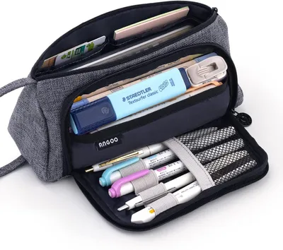 Produktbild von OKWISH Federmäppchen mäppchen federtasche federmappe etui Schule Kapazität fürschlamppermäppchen federpenal schulmäppchen Aesthetic Pencil case Grau