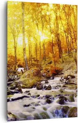 Produktbild von Bild auf Leinwand - Leinwandbild - Einteilig - Berge Bach Wasser - 80x120cm - Wand Bild - Wanddeko - Wandbilder - Leinwanddruck - Wanddekoration - Leinwand bilder - Wandbild - PA80x120-3717