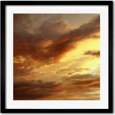 Produktbild von Bild - 50 cm x 50 cm - MDF - Rahmen, Wandkunst - Sonnenaufgang