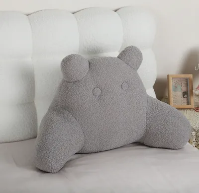 Image de Coussin de lecture pour lit et canapé avec accoudoirs, coussin de lit pour s'asseoir dans le lit, cadeau de coussin pour lire, travailler, grand dossier pour adultes et enfants,Gris clair
